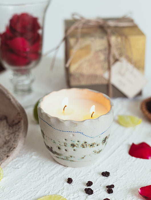 Eclectic Candle - White Kulhar