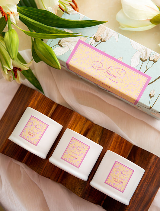Floral Set of 3 Candles