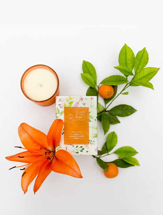Orange Flower Candle